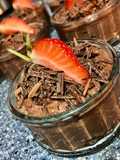 Vegan Silken tofu dark Choccolate mousse with lime and rum