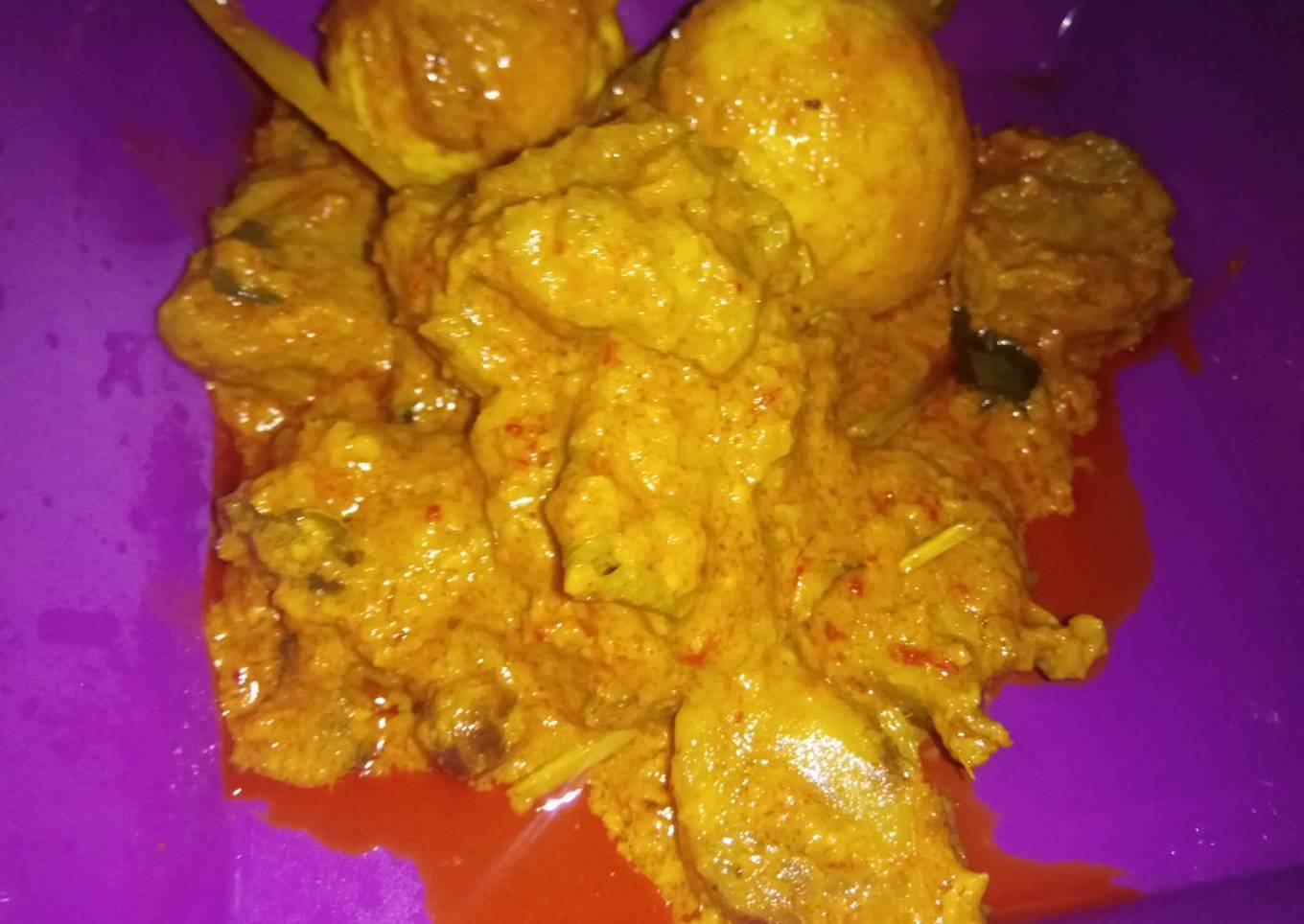 Rendang sapi dan telur #5resepertamaku