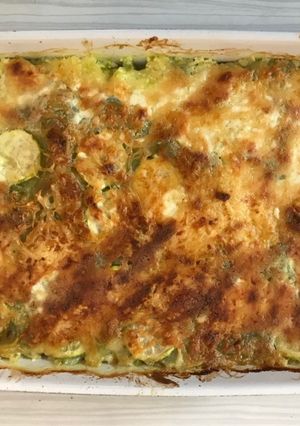 Une photo de Gratin ravioles courgettes