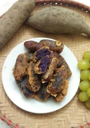 Hình của món Khoai lang kén bằng khoai lang tím.