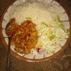A picture of Rice, Salad & Potato Stew.