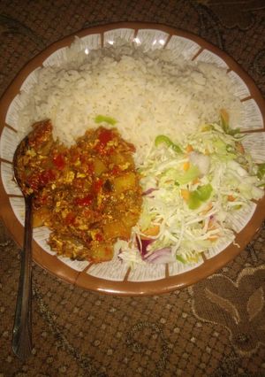 A picture of Rice, Salad & Potato Stew.