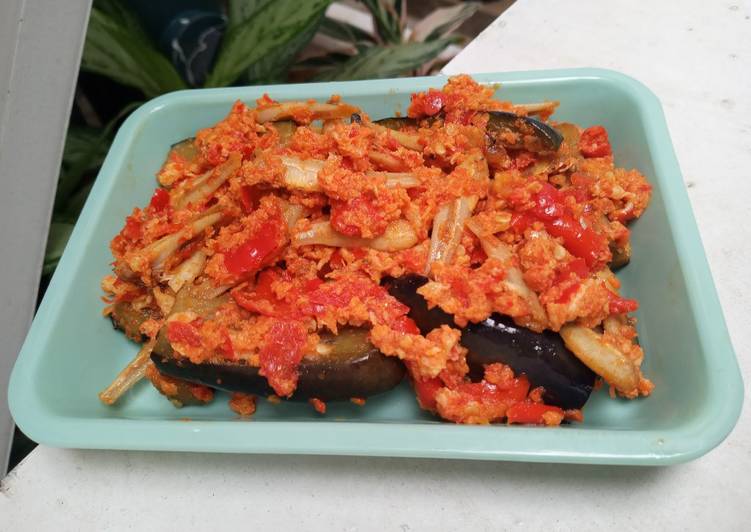 Terong balado orak arik telur teri