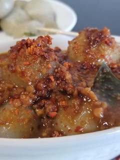 Foto resep Cilok isi abon ayam bumbu kacang