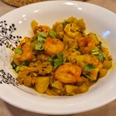 A picture of Lauki with Prawns / Lau Chingri.