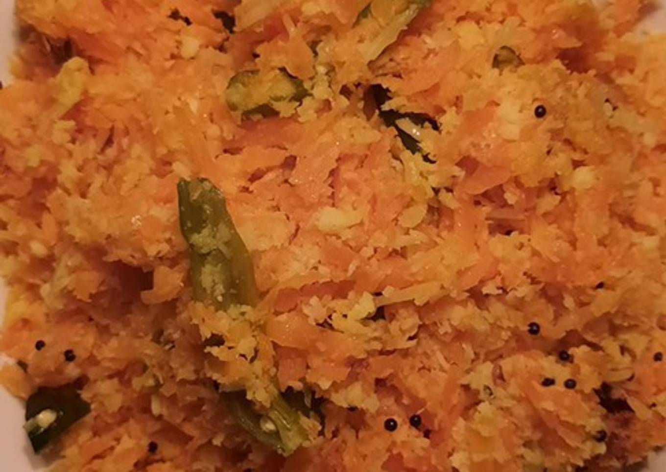 Carrot,coconut stir fry (carrot thoran)