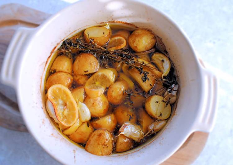 Recipe of Any-night-of-the-week Garlic and lemon new potatoes