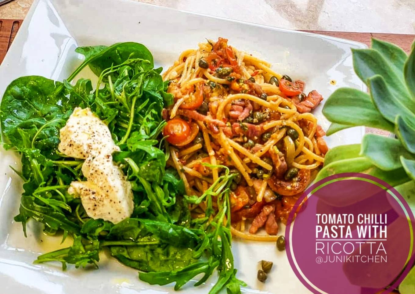 Tomato Chilli Pasta with Ricotta