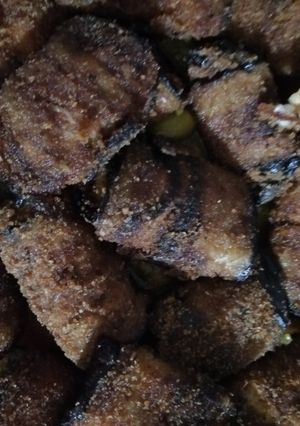صورة لوصفة باذنجان رولي محشي بالكفتة والفرماج ومقلي بالبيض والشابلير بنين 😍