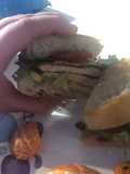 Turkey avocado bacon sandwiches (with rosemary olive oil rolls)