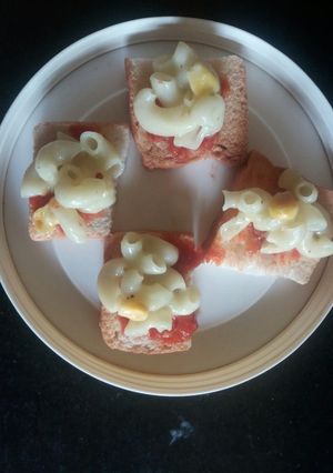 A picture of Cheese corn pasta with crunchy twist.