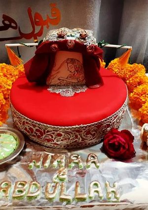 A picture of Mehndi n Nikah Themed Cake.