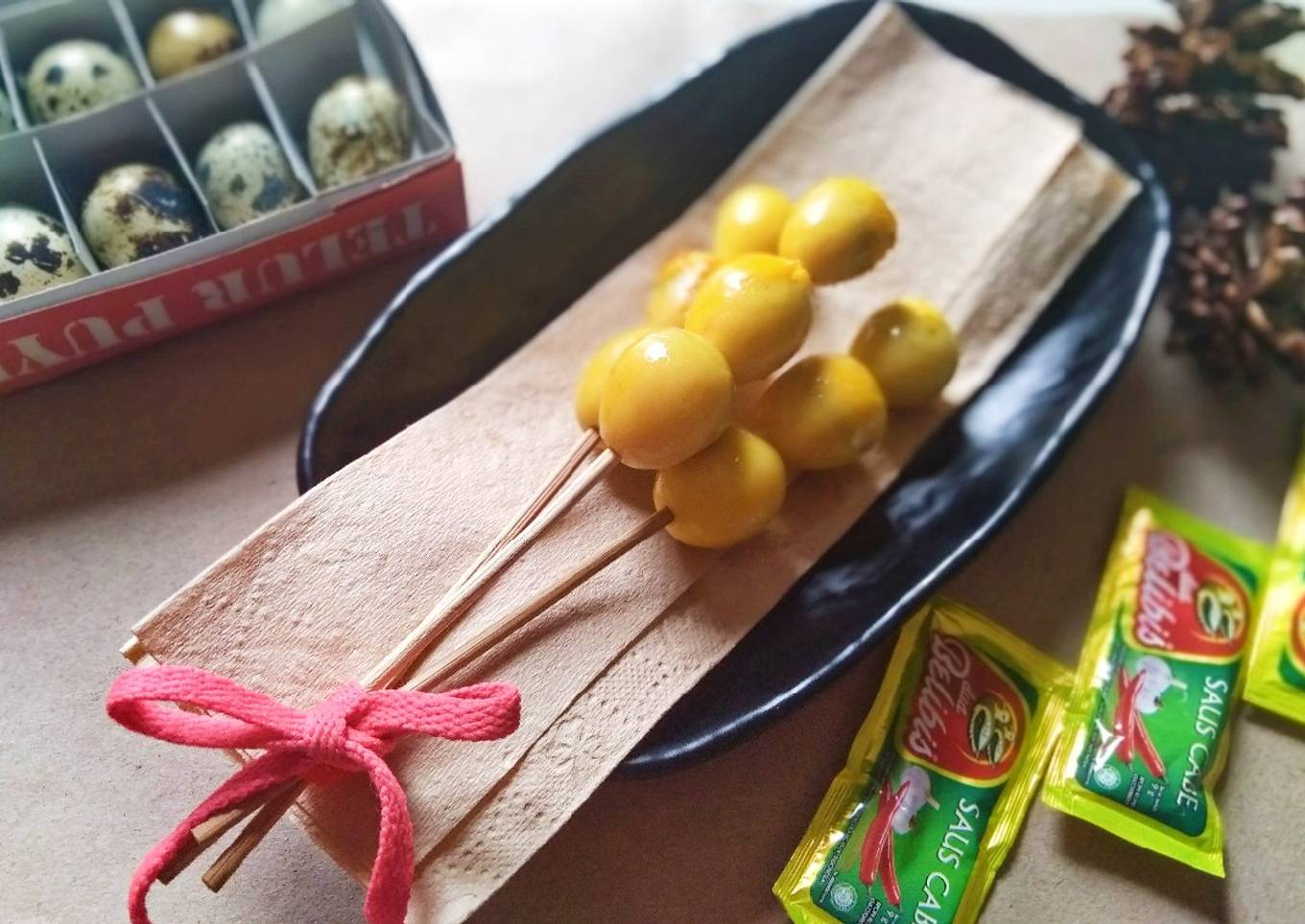 Sate telur puyuh bumbu kuning🥚