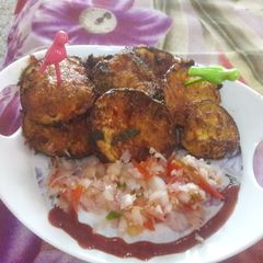 A picture of Brinjal Roundals.