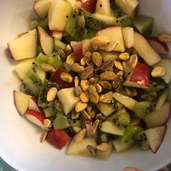 A picture of Apple and kiwi salad.