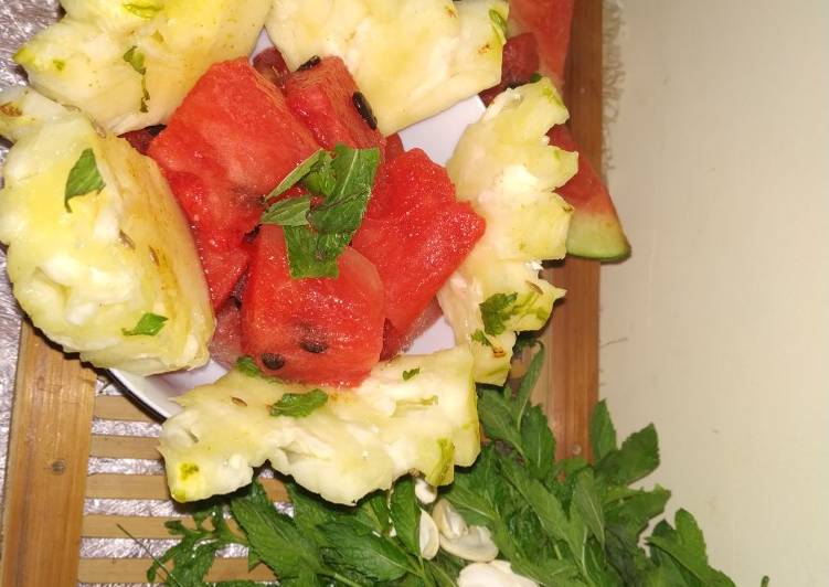 Pineapple and watermelon fruits salad