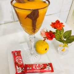A picture of Mango juice with chocolate.