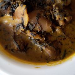 Bitter leaf soup A picture of Bitter leaf soup.