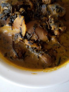 A picture of Bitter leaf soup.