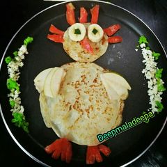 A picture of Egg milk mix healthy pancake for kids.