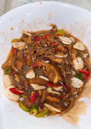 Hình của món Mắm chua cá cơm (ăn kèm thịt luộc+ bánh tráng).