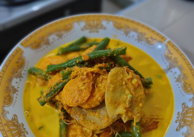 makanan Gulai kuning udang jengki + kacang panjang Jadi, Enak Banget