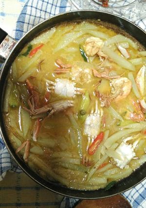Foto resep Gulai labu siam seafood pedas