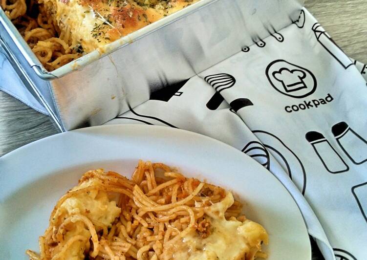 Resep Spaghetti Brulee Mozarella Panggang Anti Gagal