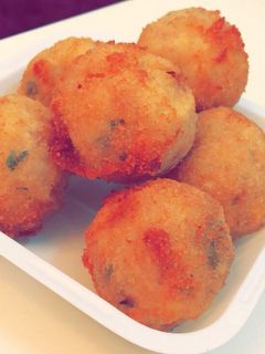 صورة لوصفة كرات البطاطس بالتونه المقلية 🌸💕