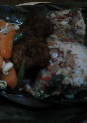 Foto resep Nasi Kukus Ikan Asin