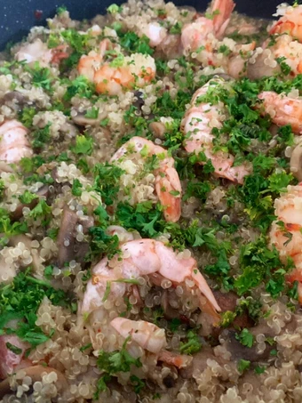 Recipe Quinoa “Risotto” Mushrooms and Prawn the So Delicious Perfect