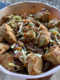 Stir fried awara with veggies and meats