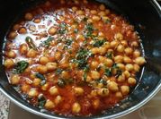 A picture of restaurant style chole