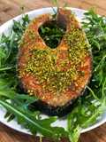 Trancio di salmone al pistacchio