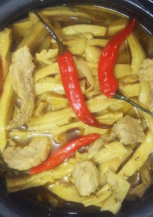 Hình của món Một cách chế biến với Măng khô ăn liền Tây Bắc.