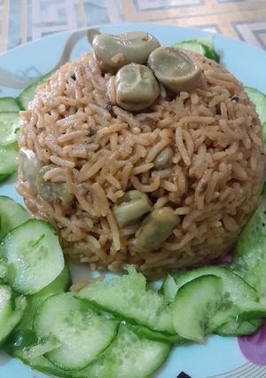 صورة لوصفة رز بفول