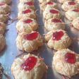 Strawberry cheese thumbprint cookies