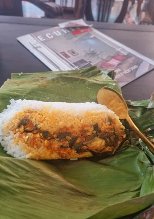 Foto resep Nasi bakar ikan suwir kemangi