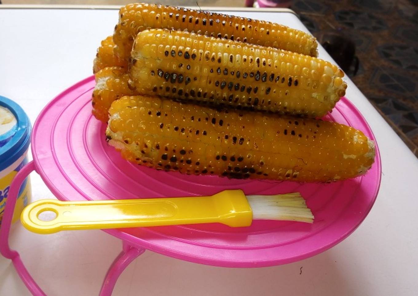 Pan grilled corn