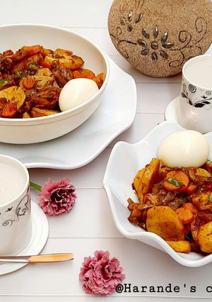 A picture of Chicken potatoes casserole.