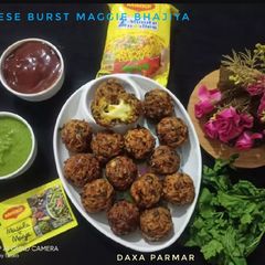 Cheese Burst Maggie Bhajiya (Fritters) A picture of Cheese Burst Maggie Bhajiya (Fritters).