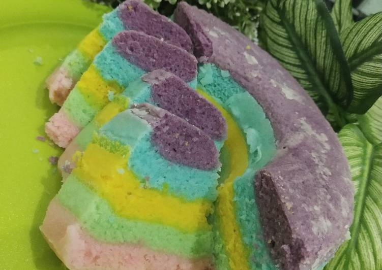 🌈 Rainbow cake kukus