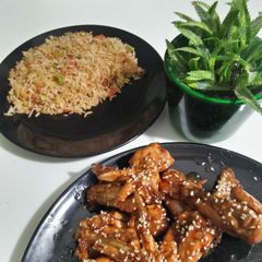 A picture of Orange sweet & sour wings.