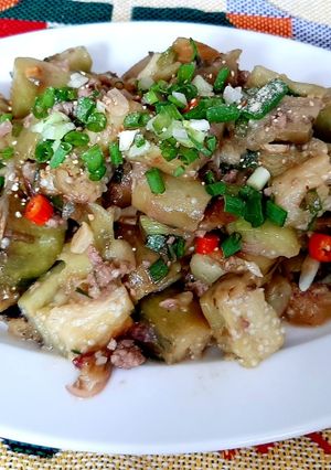 Hình của món Cà tím xào cay.