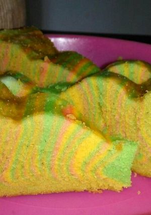 Foto resep Cake Rainbow Kukus