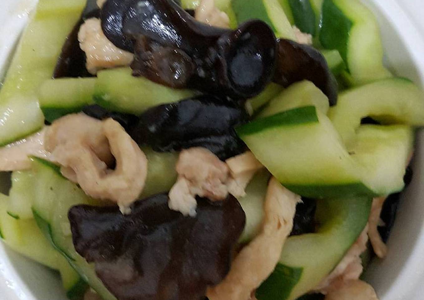 Tumis Timun Ayam Jamur