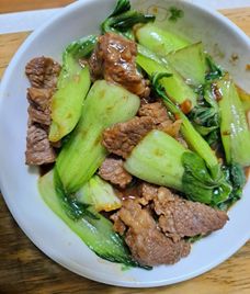 cải thìa xào thịt bò