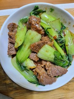 Hình của món Cải thìa xào thịt bò.