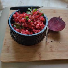 A picture of Beetroot Sabudana(SAGO) Khichdi.