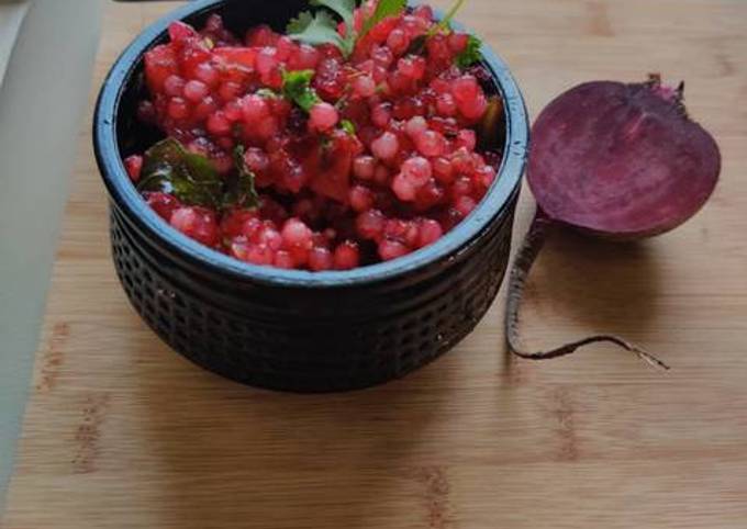 Beetroot Sabudana(SAGO) Khichdi